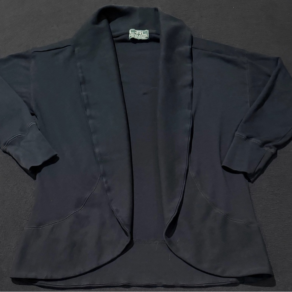 Ralph Lauren Active Wear Women's Open Black Cardigan Size XL